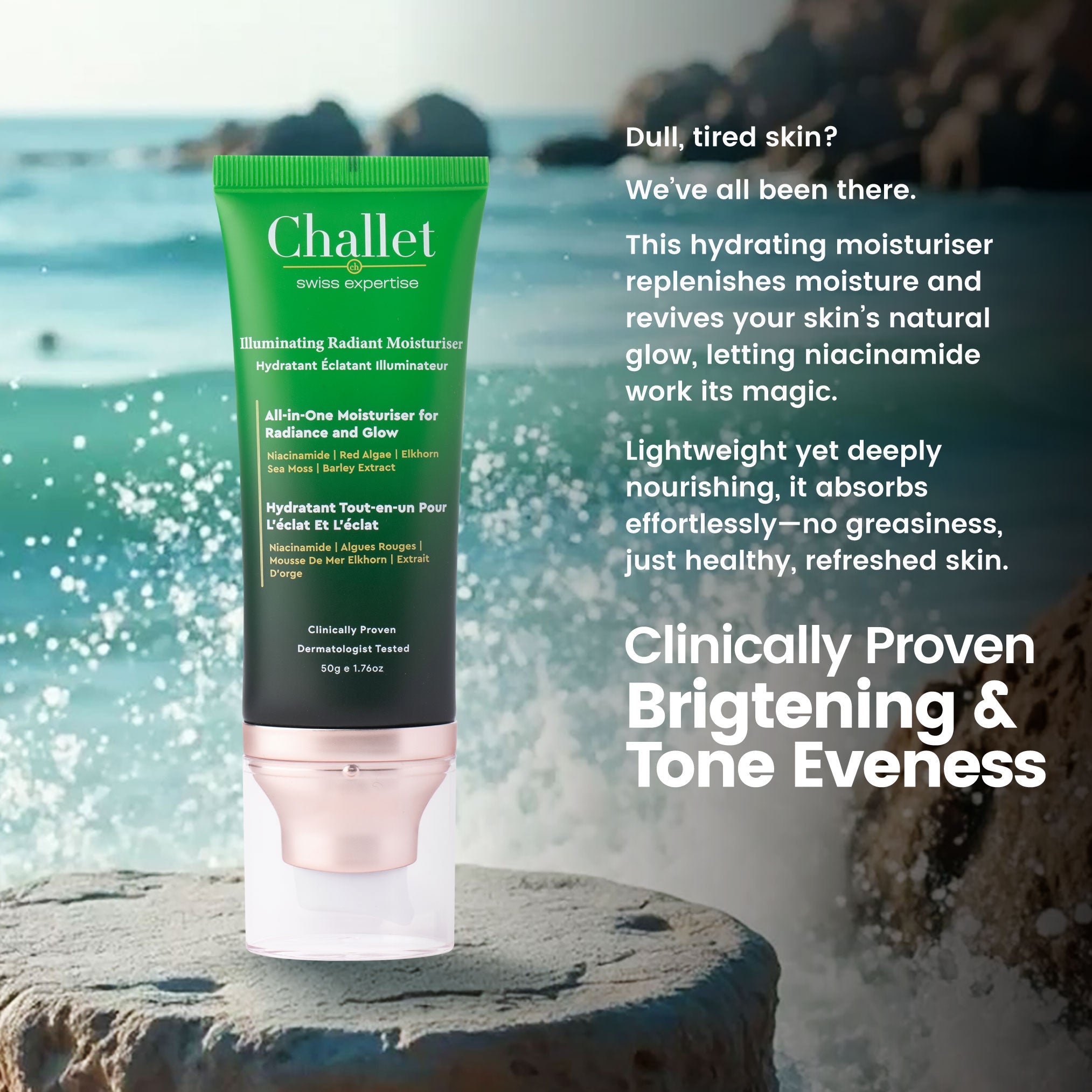 Illuminating Radiant Moisturiser - 50gm- All in one, 5 in 1, Rare Ingredients from Switzerland, Europe& Japan,Immense Skin Glow & hydration, Reduces Skin Tan & Pigmentation