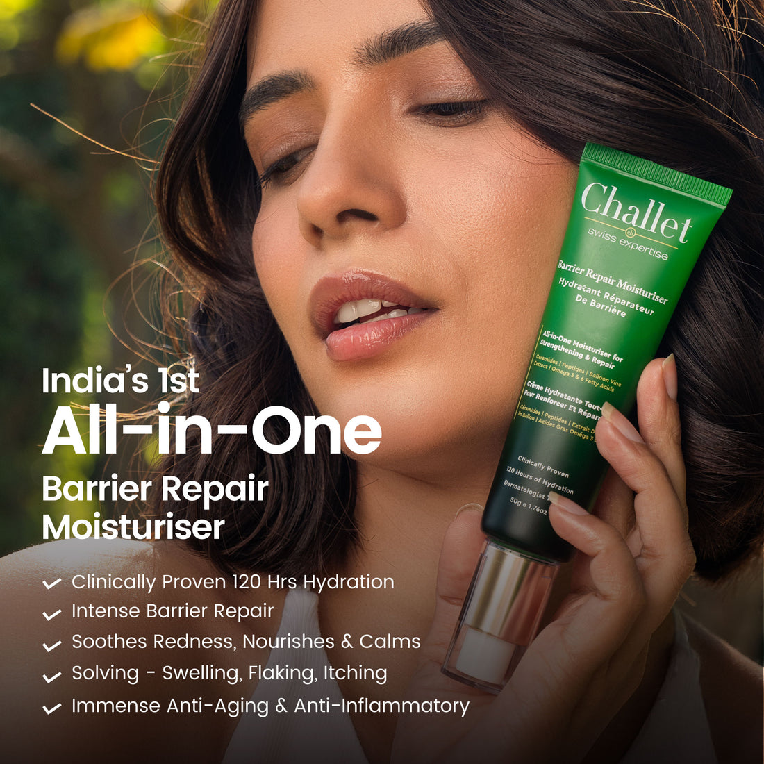 Barrier Repair Moisturiser- 50 gm- All in one, 17 in 1,Rare Ingredients from Switzerland, Europe&  Japan,120 hrs Hydration, 5 Ceramides, 6 Peptides & 6 Active Ingredients