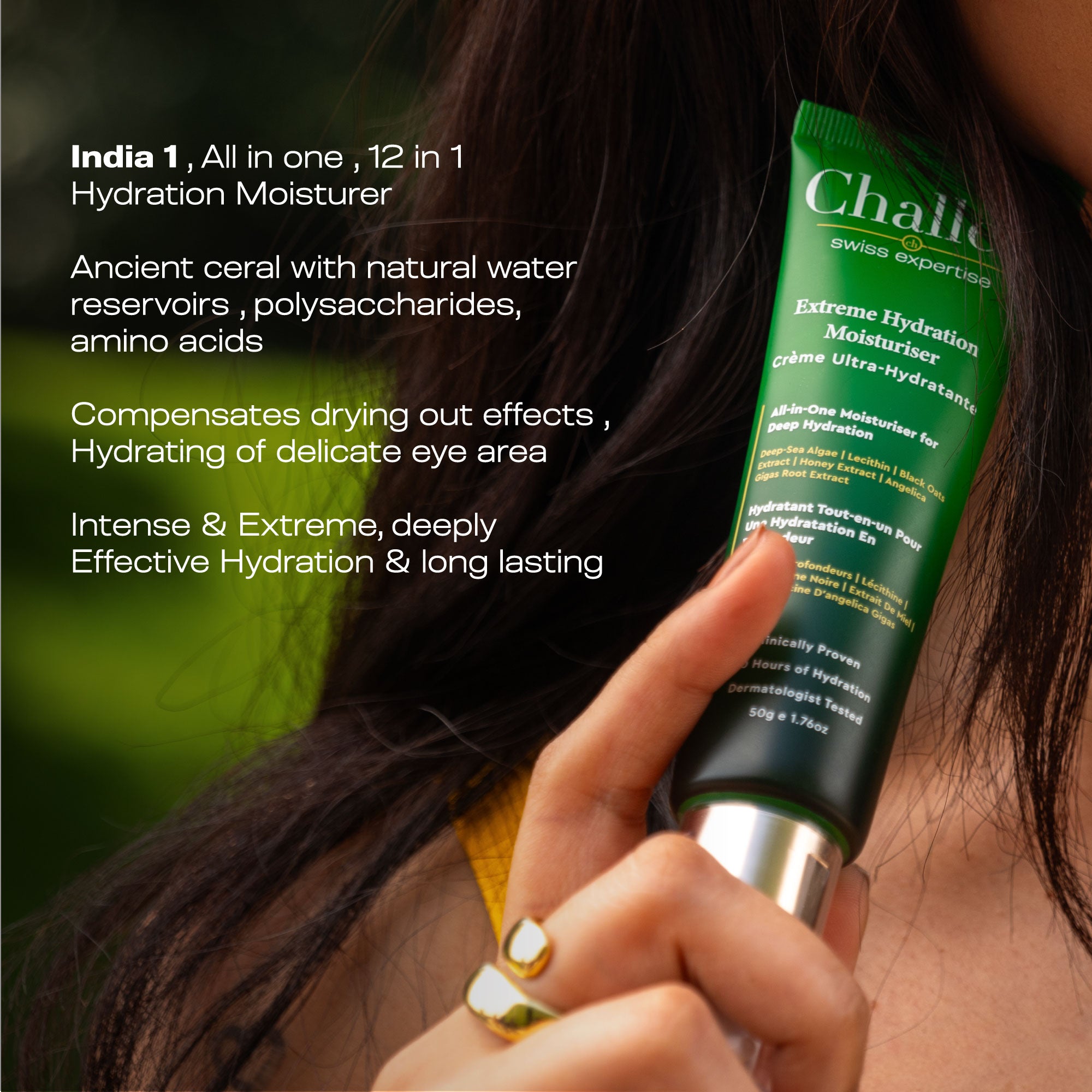 Extreme Hydration Moisturiser- 50 gm- All in one, 12 in 1,Rare Ingredients from Switzerland, Europe&  Japan,120 hrs Hydration, Antioxidization, Detoxification, Anti Wrinkles